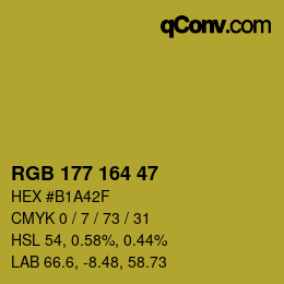 颜色代码: RGB 177 164 47 | qconv.com