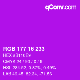 カラーコード: RGB 177 16 233 | qconv.com