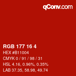 Color code: RGB 177 16 4 | qconv.com