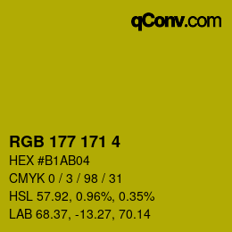 Color code: RGB 177 171 4 | qconv.com