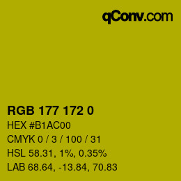 Color code: RGB 177 172 0 | qconv.com