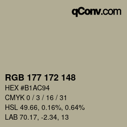 Farbcode: RGB 177 172 148 | qconv.com