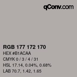 Color code: RGB 177 172 170 | qconv.com