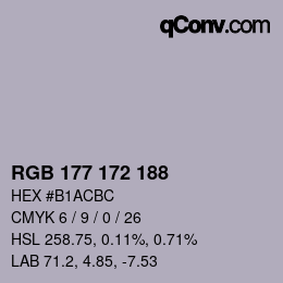 カラーコード: RGB 177 172 188 | qconv.com