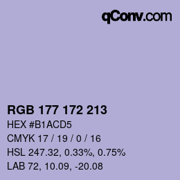 Código de color: RGB 177 172 213 | qconv.com