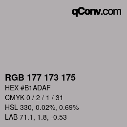 颜色代码: RGB 177 173 175 | qconv.com