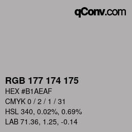 Color code: RGB 177 174 175 | qconv.com