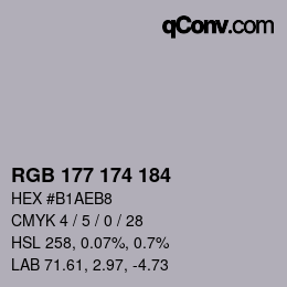 Color code: RGB 177 174 184 | qconv.com