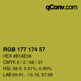 Color code: RGB 177 174 57 | qconv.com