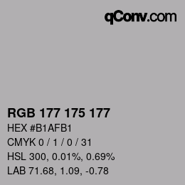 Código de color: RGB 177 175 177 | qconv.com