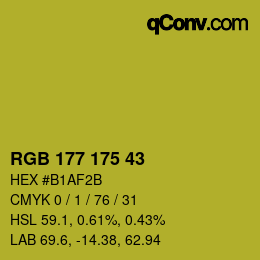 Farbcode: RGB 177 175 43 | qconv.com