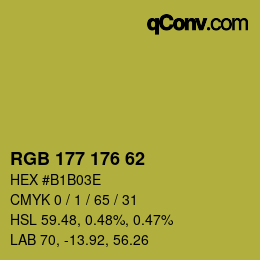 カラーコード: RGB 177 176 62 | qconv.com