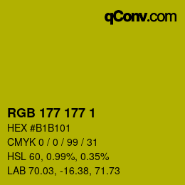 カラーコード: RGB 177 177 1 | qconv.com