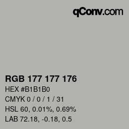 Farbcode: RGB 177 177 176 | qconv.com