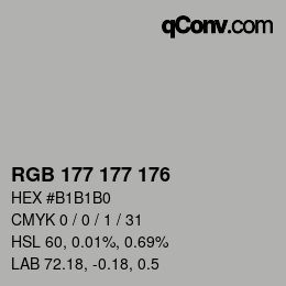 Color code: RGB 177 177 176 | qconv.com