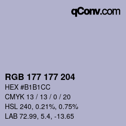 颜色代码: RGB 177 177 204 | qconv.com