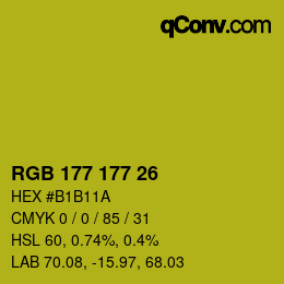 Color code: RGB 177 177 26 | qconv.com
