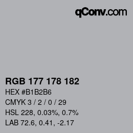 颜色代码: RGB 177 178 182 | qconv.com