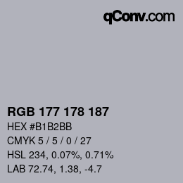 Code couleur: RGB 177 178 187 | qconv.com