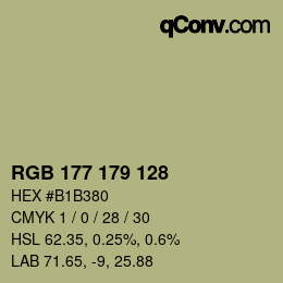 Farbcode: RGB 177 179 128 | qconv.com