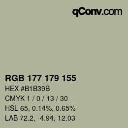 Color code: RGB 177 179 155 | qconv.com