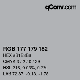 Color code: RGBA 177 179 182 1 | qconv.com