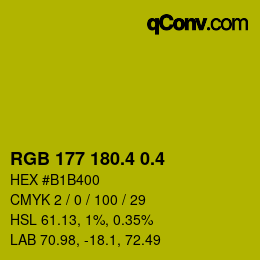 カラーコード: RGB 177 180.4 0.4 | qconv.com