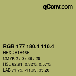 カラーコード: RGB 177 180.4 110.4 | qconv.com