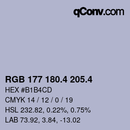 カラーコード: RGB 177 180.4 205.4 | qconv.com
