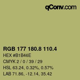 カラーコード: RGB 177 180.8 110.4 | qconv.com