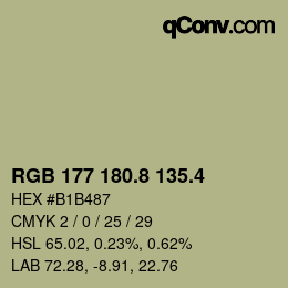 カラーコード: RGB 177 180.8 135.4 | qconv.com