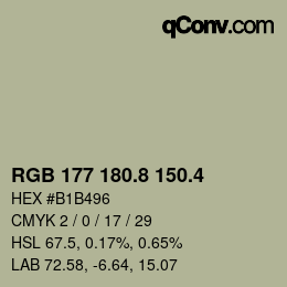 カラーコード: RGB 177 180.8 150.4 | qconv.com