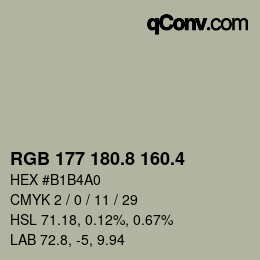 カラーコード: RGB 177 180.8 160.4 | qconv.com