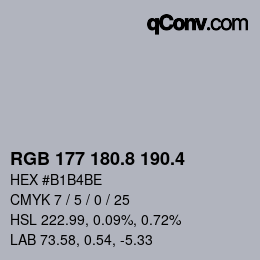 カラーコード: RGB 177 180.8 190.4 | qconv.com