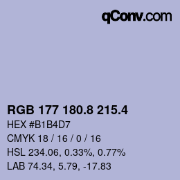 カラーコード: RGB 177 180.8 215.4 | qconv.com