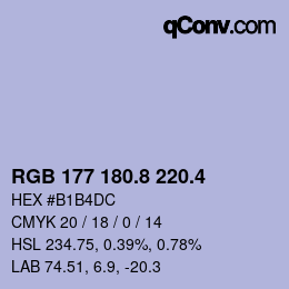 カラーコード: RGB 177 180.8 220.4 | qconv.com