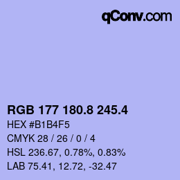 カラーコード: RGB 177 180.8 245.4 | qconv.com