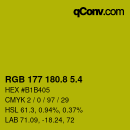カラーコード: RGB 177 180.8 5.4 | qconv.com