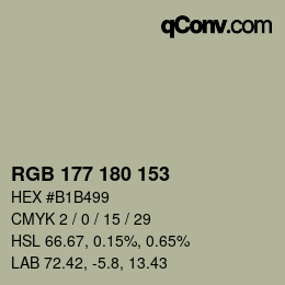 颜色代码: RGB 177 180 153 | qconv.com
