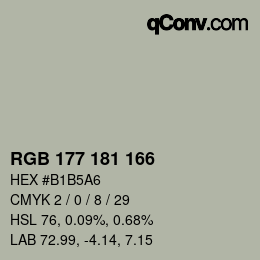 Código de color: RGB 177 181 166 | qconv.com