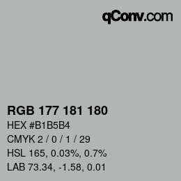 Código de color: RGB 177 181 180 | qconv.com