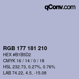 Color code: RGB 177 181 210 | qconv.com