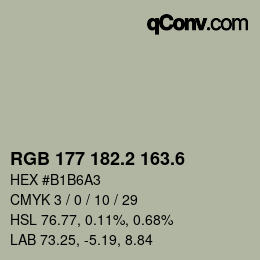 カラーコード: RGB 177 182.2 163.6 | qconv.com