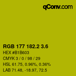 カラーコード: RGB 177 182.2 3.6 | qconv.com