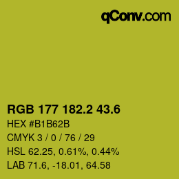 カラーコード: RGB 177 182.2 43.6 | qconv.com