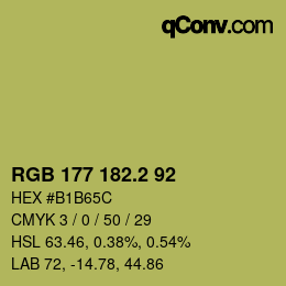 カラーコード: RGB 177 182.2 92 | qconv.com