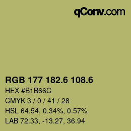 カラーコード: RGB 177 182.6 108.6 | qconv.com