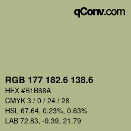 カラーコード: RGB 177 182.6 138.6 | qconv.com
