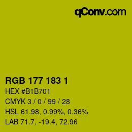Color code: RGB 177 183 1 | qconv.com