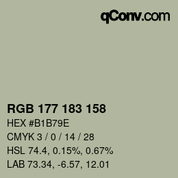 Color code: RGB 177 183 158 | qconv.com